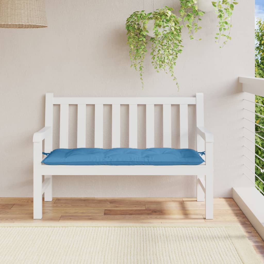 hynde til havebænk 120x50x7 cm stof meleret blå