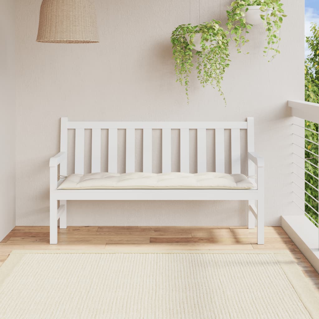 hynde til havebænk 150x50x7 cm stof meleret cremefarvet