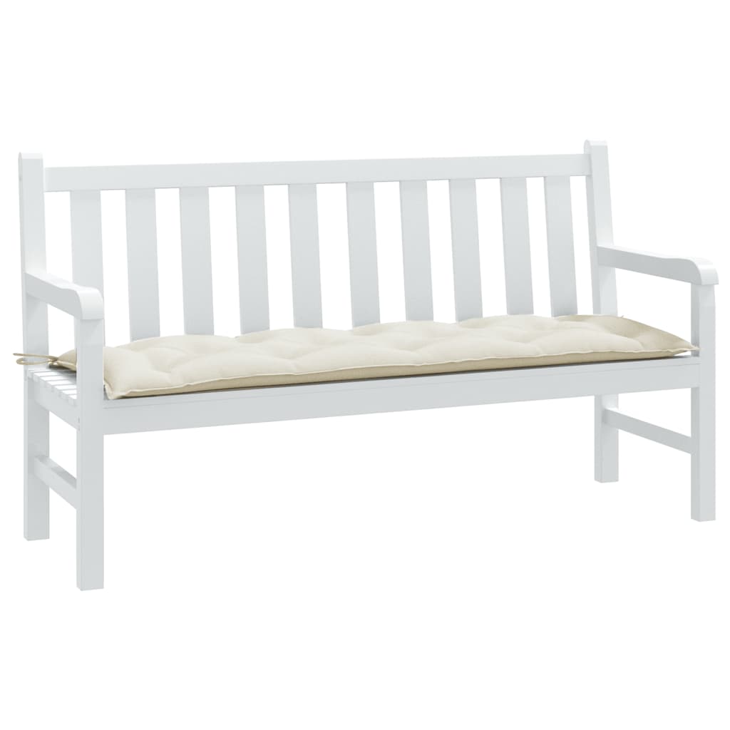 hynde til havebænk 150x50x7 cm stof meleret cremefarvet