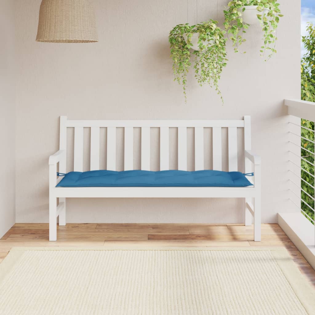hynde til havebænk 150x50x7 cm stof meleret blå