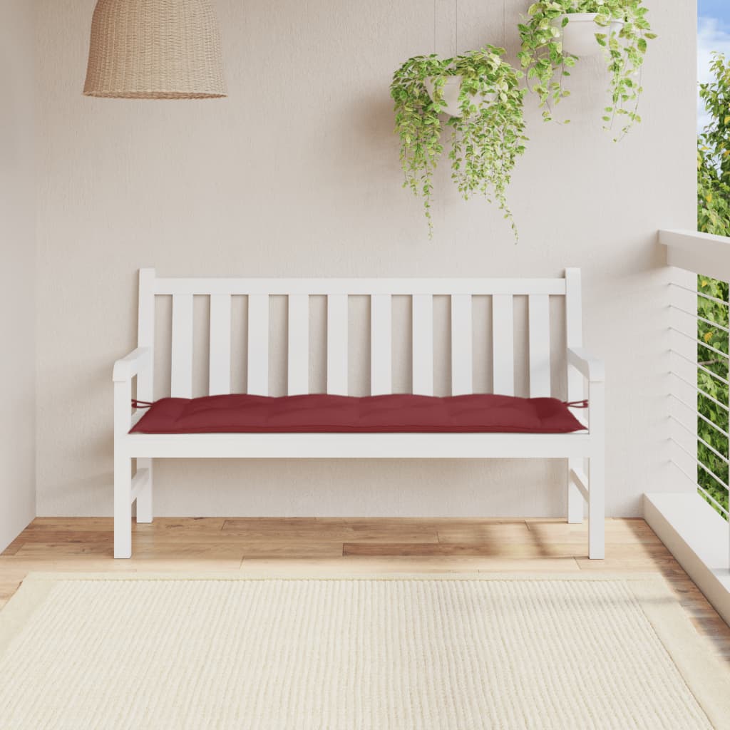 hynde til havebænk 150x50x7 cm stof meleret vinrød