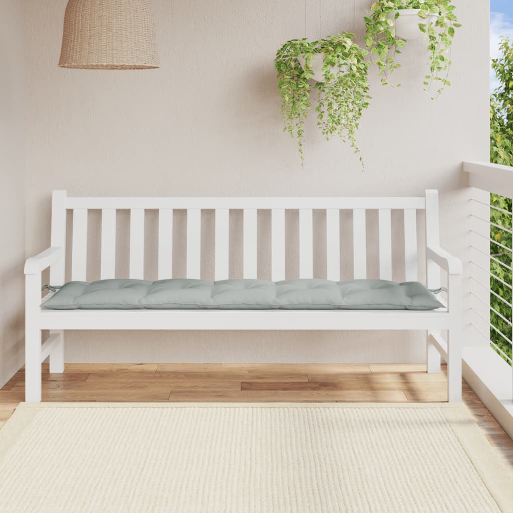 hynde til havebænk 180x50x7 cm stof meleret lysegrå