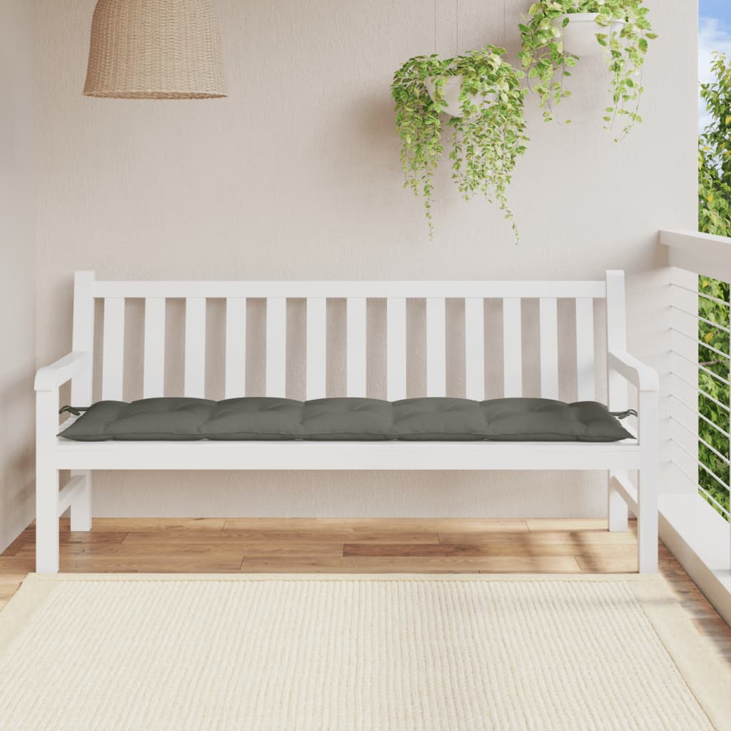 hynde til havebænk 180x50x7 cm stof meleret mørkegrå