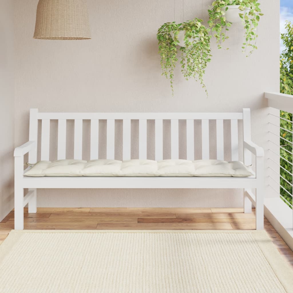 hynde til havebænk 180x50x7 cm stof meleret cremefarvet