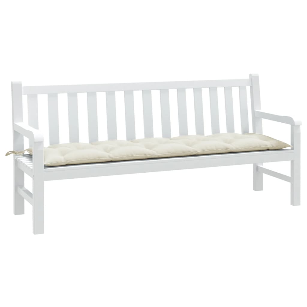 hynde til havebænk 180x50x7 cm stof meleret cremefarvet