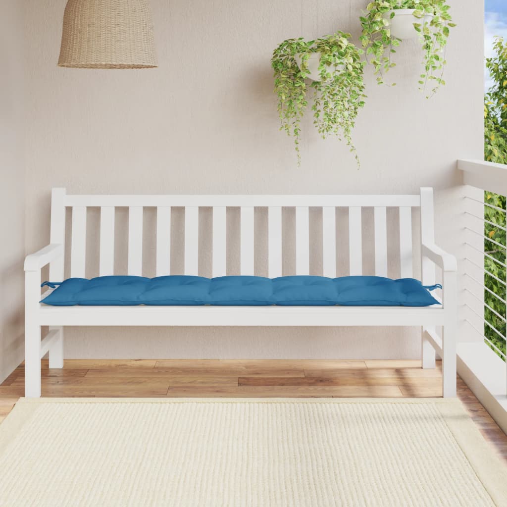 hynde til havebænk 180x50x7 cm stof meleret blå