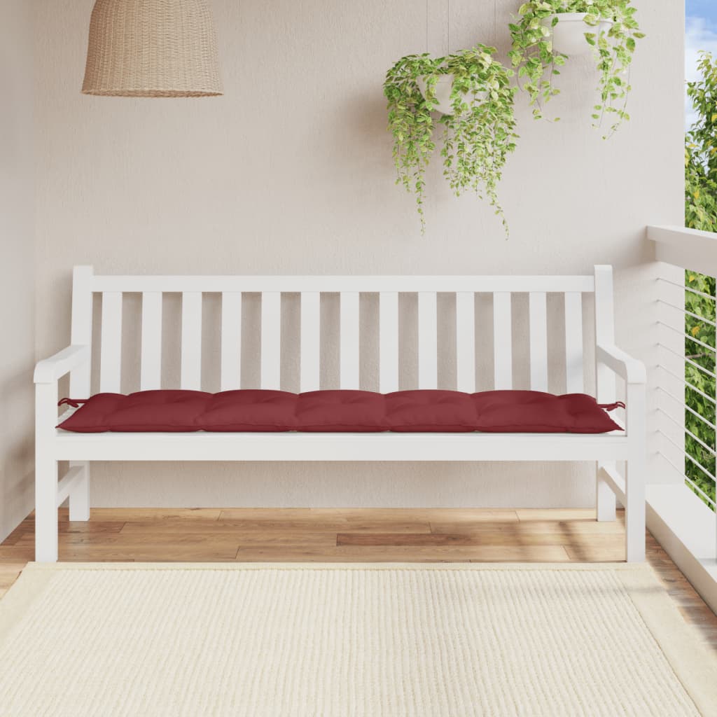 hynde til havebænk 180x50x7 cm stof meleret vinrød