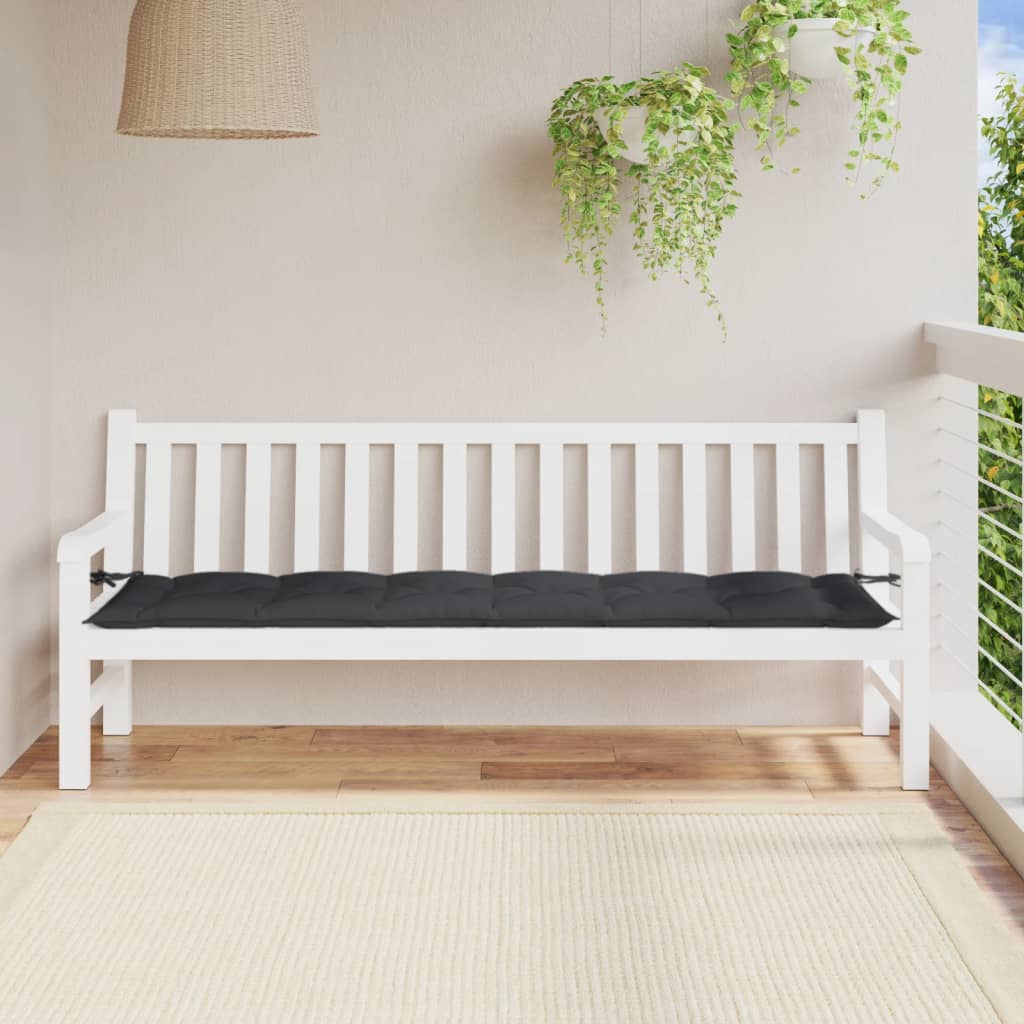 hynde til havebænk 200x50x7 cm stof meleret antracitgrå