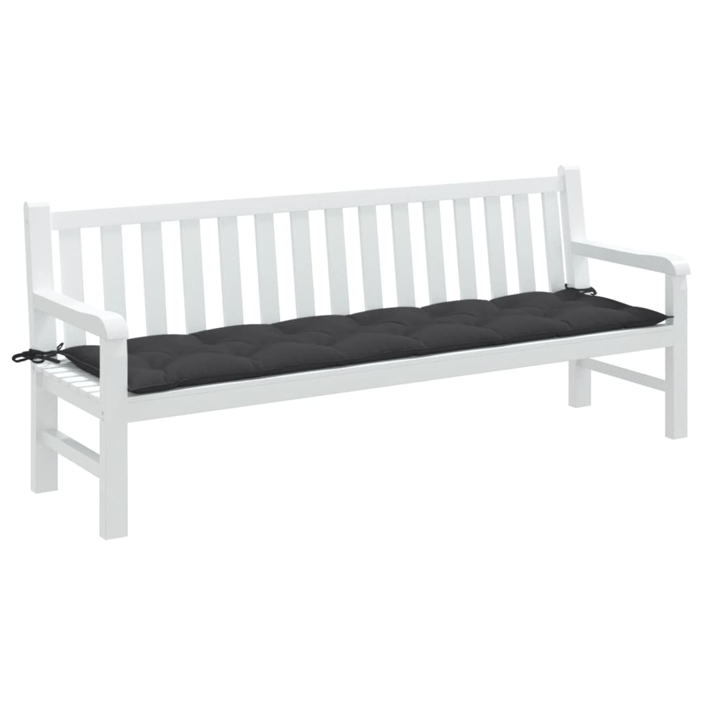 hynde til havebænk 200x50x7 cm stof meleret antracitgrå