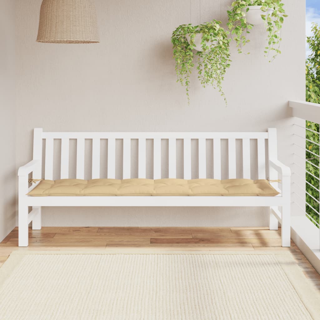 hynde til havebænk 200x50x7 cm stof meleret beige