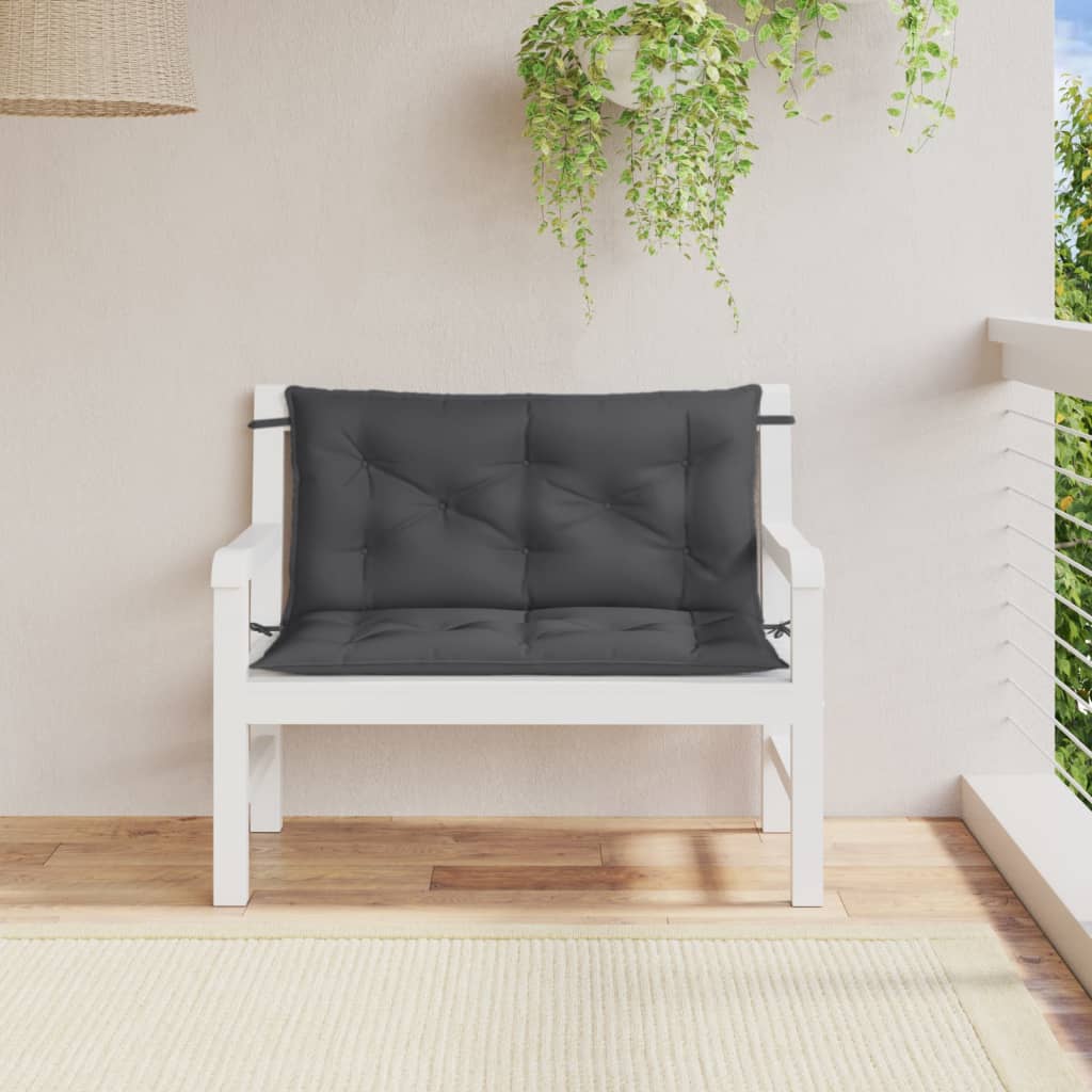 hynder til havebænk 2 stk. 100x50x7 cm stof meleret antracitgrå