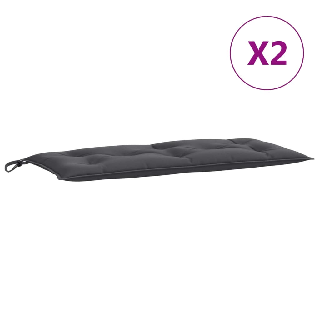 hynder til havebænk 2 stk. 100x50x7 cm stof meleret antracitgrå