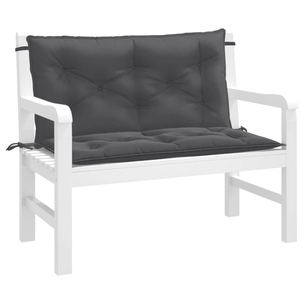 hynder til havebænk 2 stk. 100x50x7 cm stof meleret antracitgrå