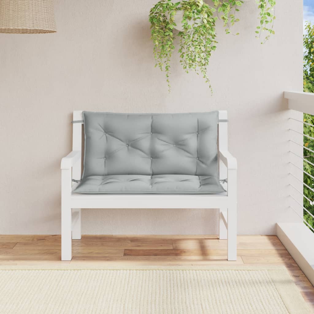hynder til havebænk 2 stk. 100x50x7 cm stof meleret lysegrå
