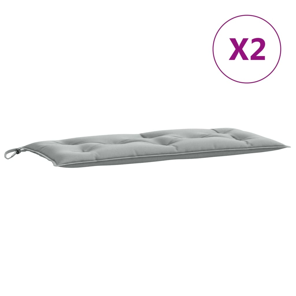 hynder til havebænk 2 stk. 100x50x7 cm stof meleret lysegrå