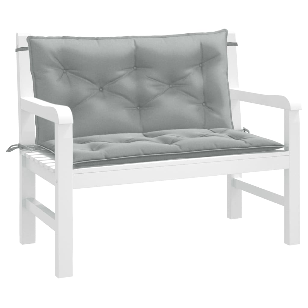 hynder til havebænk 2 stk. 100x50x7 cm stof meleret lysegrå