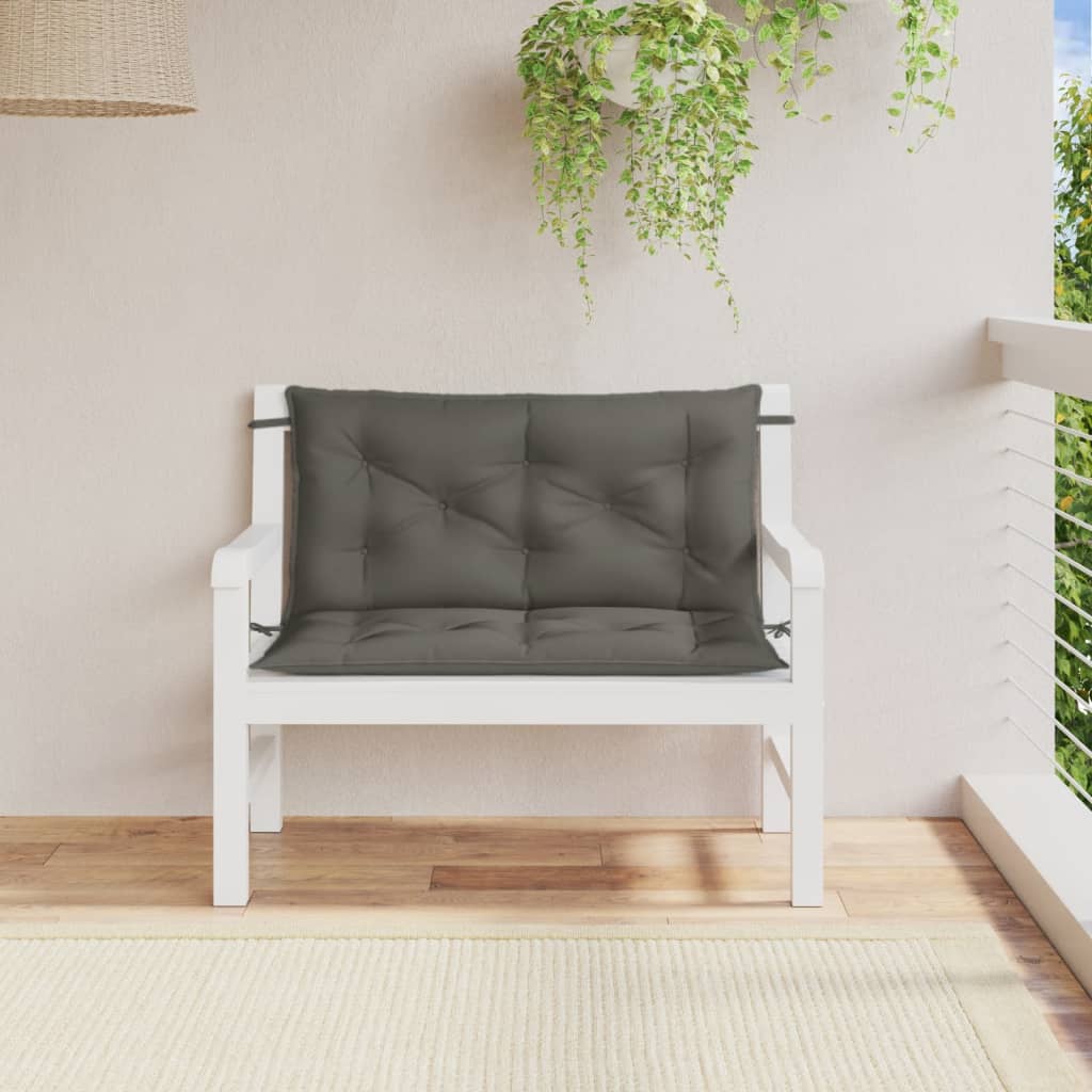 hynder til havebænk 2 stk. 100x50x7 cm stof meleret mørkegrå