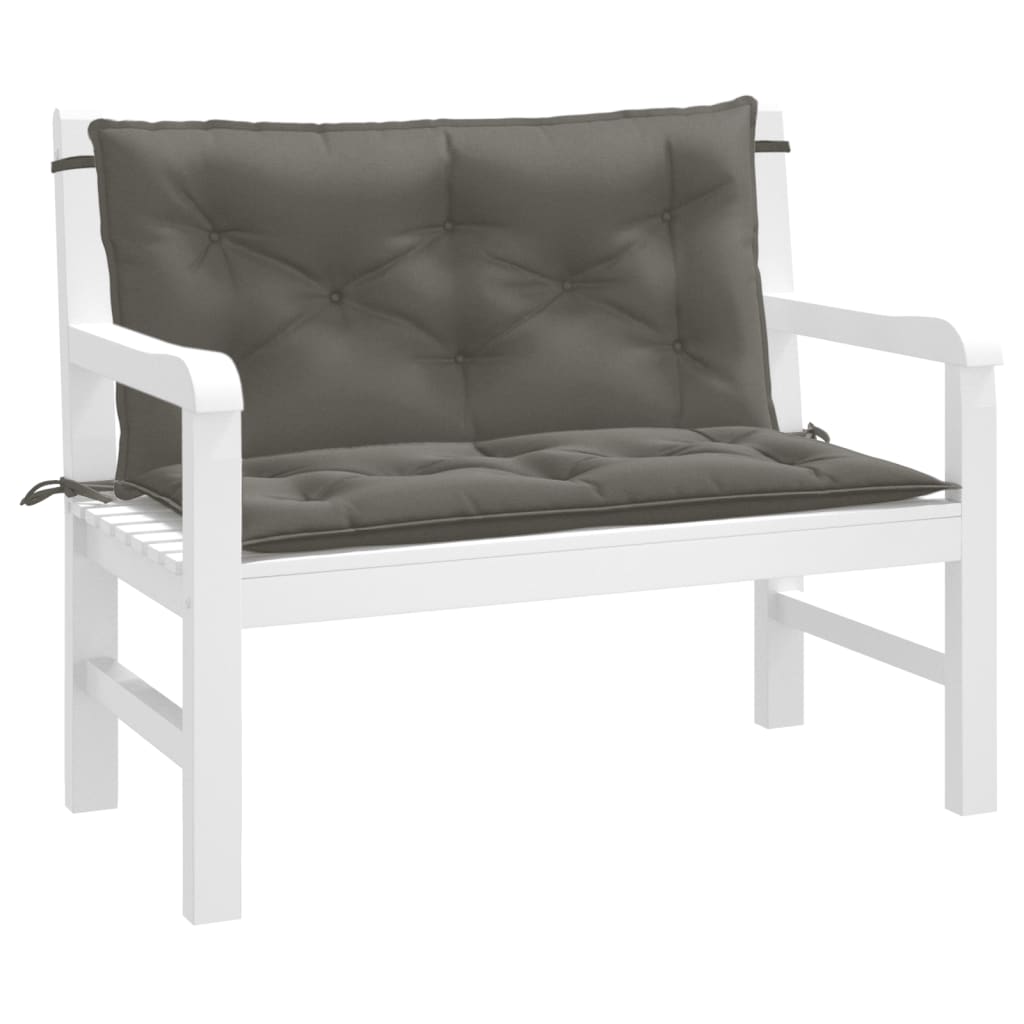 hynder til havebænk 2 stk. 100x50x7 cm stof meleret mørkegrå