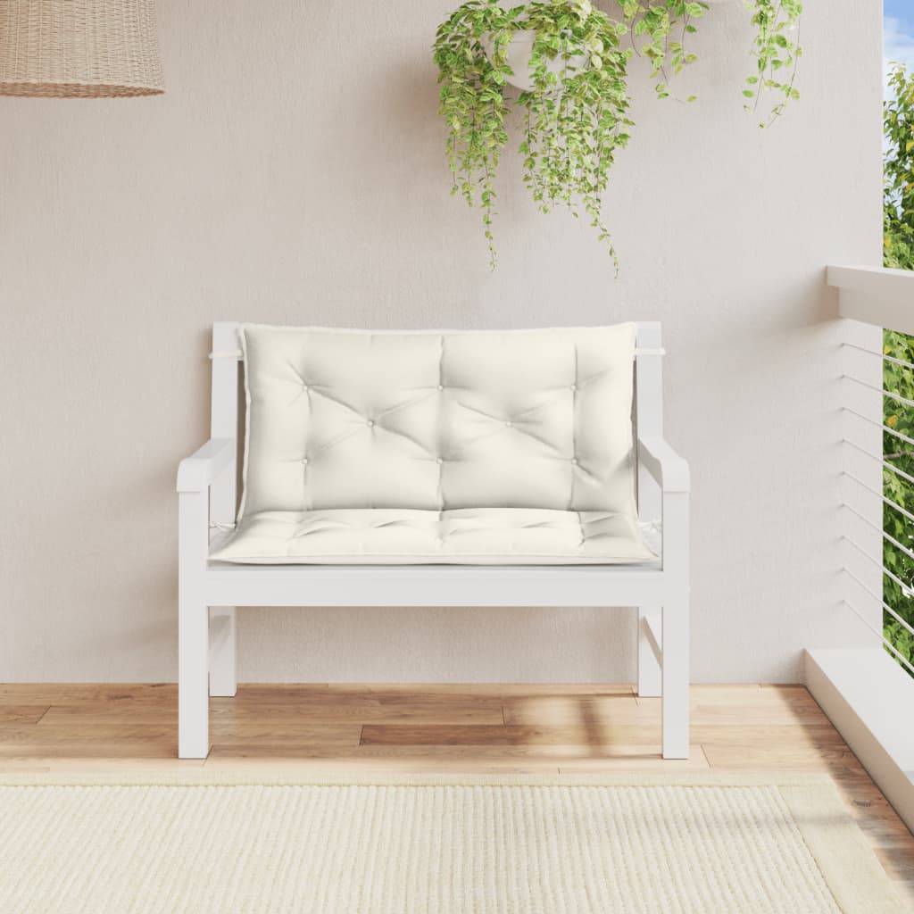 hynder til havebænk 2 stk. 100x50x7 cm stof meleret cremefarvet