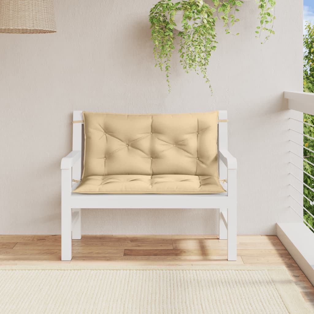 hynder til havebænk 2 stk. 100x50x7 cm stof meleret beige