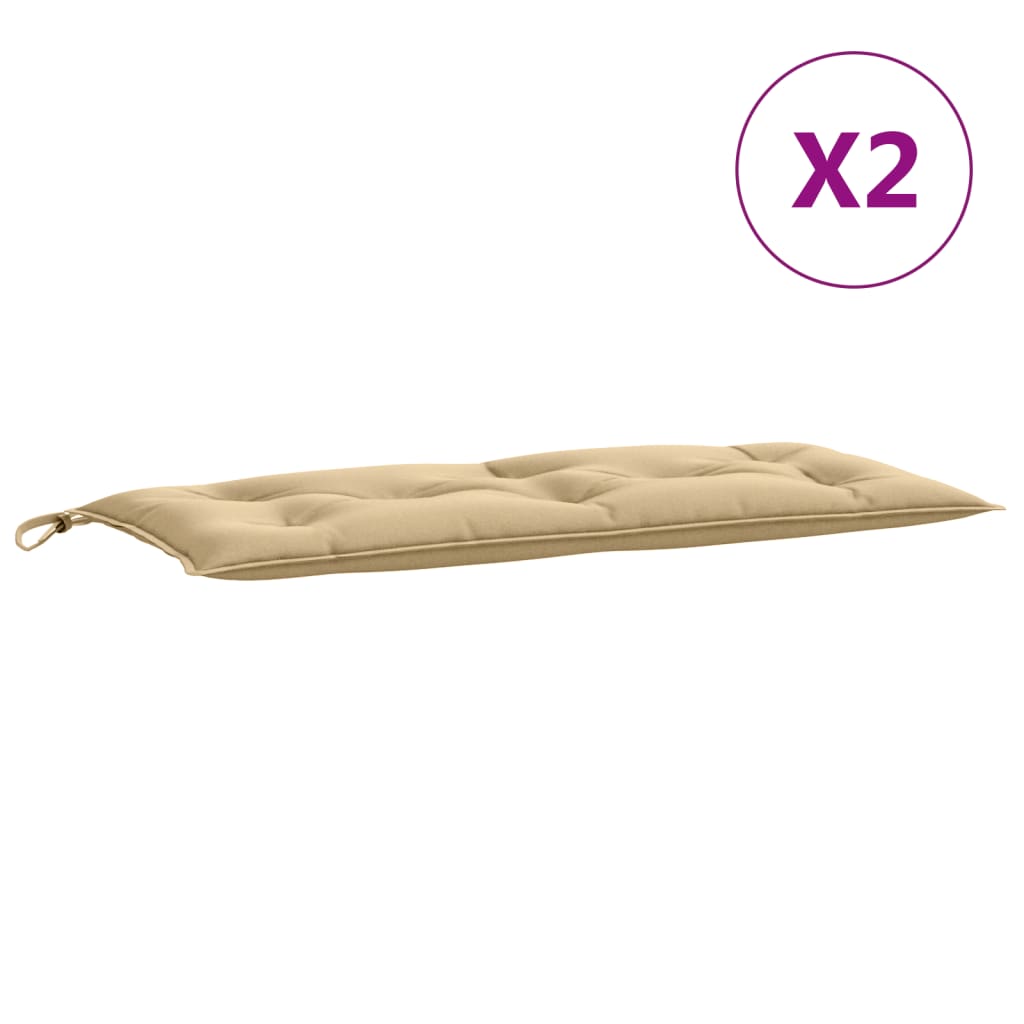 hynder til havebænk 2 stk. 100x50x7 cm stof meleret beige