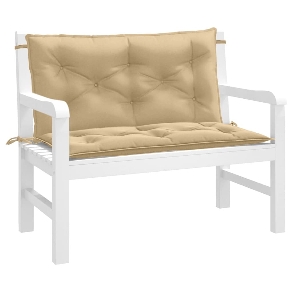 hynder til havebænk 2 stk. 100x50x7 cm stof meleret beige