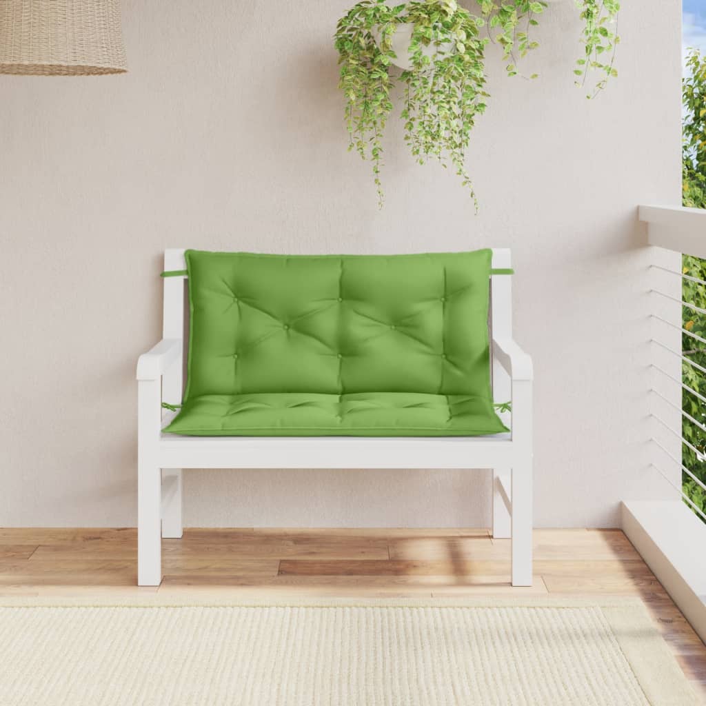 hynder til havebænk 2 stk. 100x50x7 cm stof meleret grøn