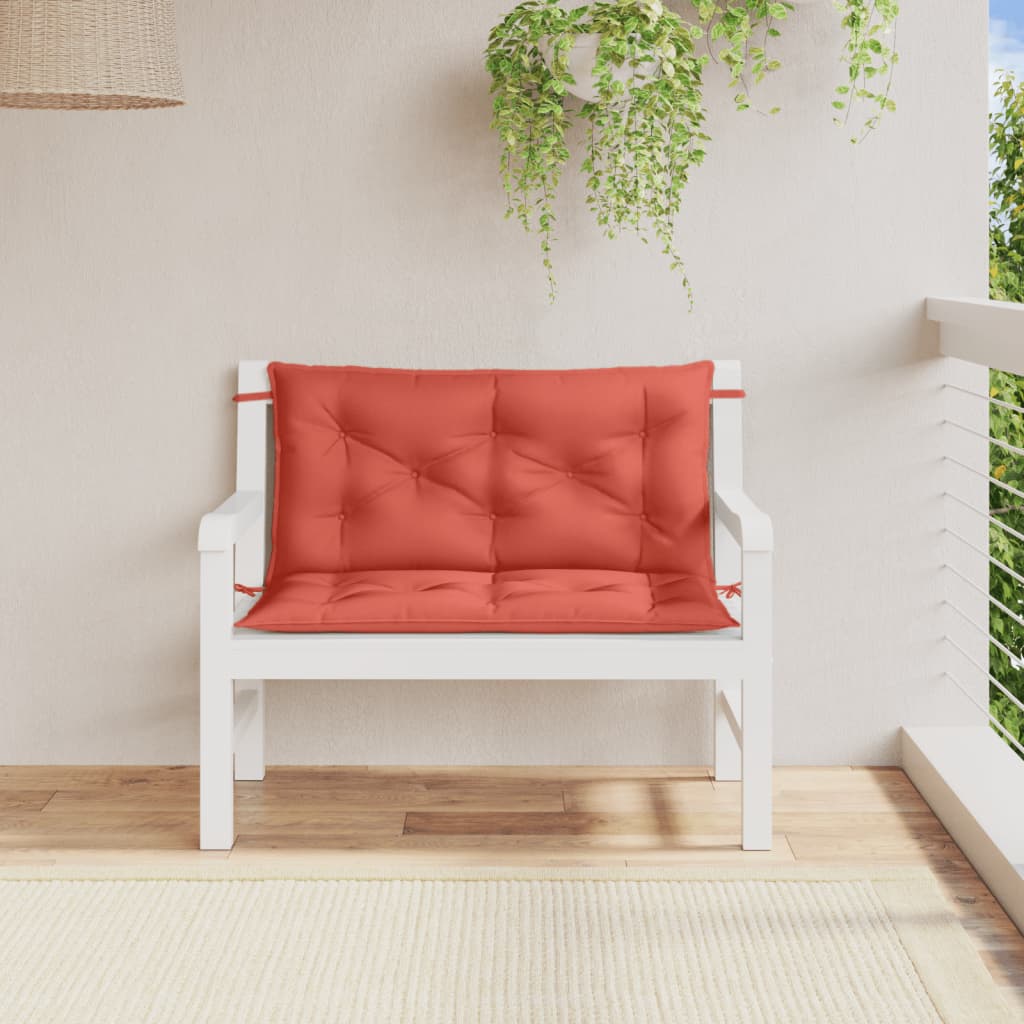 hynder til havebænk 2 stk. 100x50x7 cm stof meleret rød