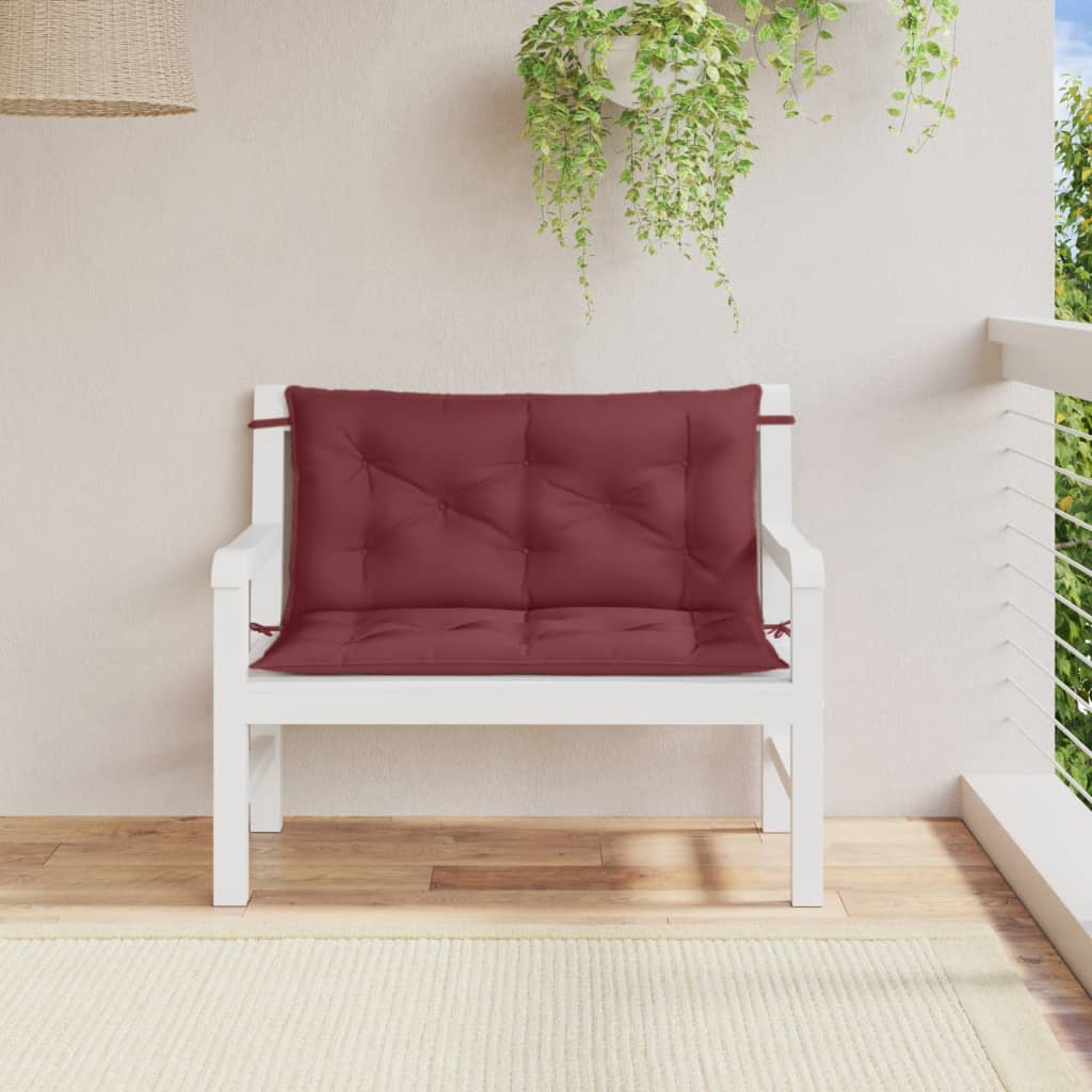 hynder til havebænk 2 stk. 100x50x7 cm stof meleret vinrød