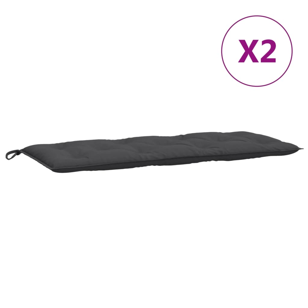hynder til havebænk 2 stk. 120x50x7 cm stof meleret antracitgrå