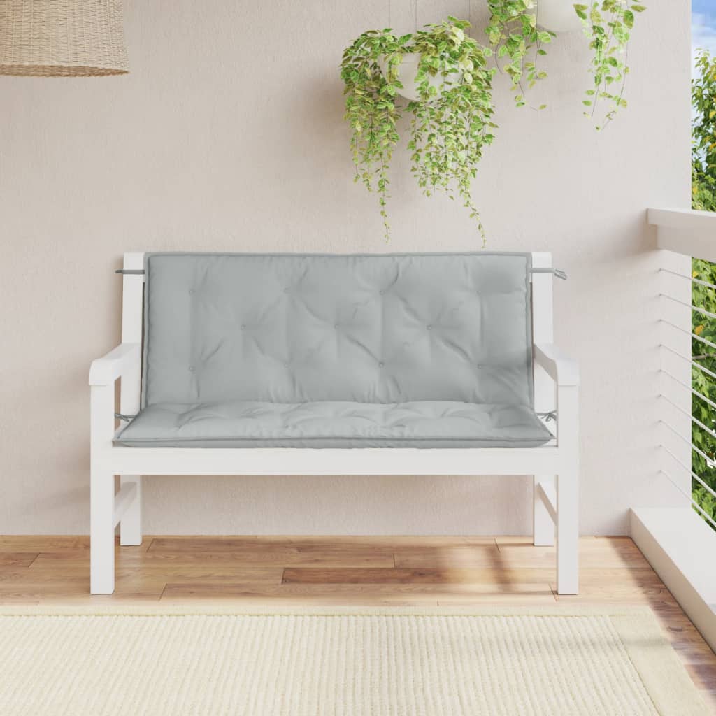 hynder til havebænk 2 stk. 120x50x7 cm stof meleret lysegrå