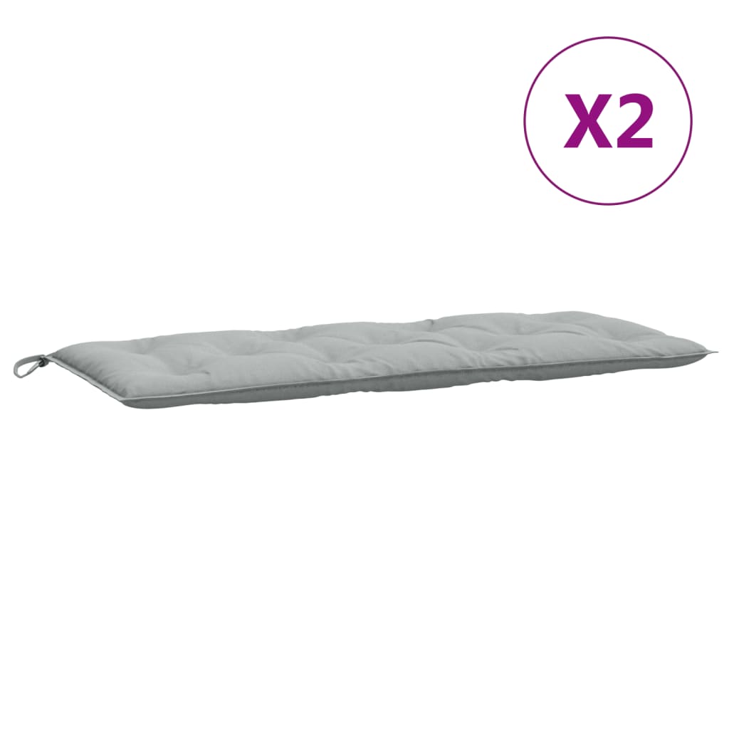 hynder til havebænk 2 stk. 120x50x7 cm stof meleret lysegrå