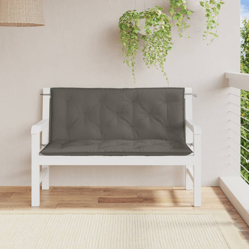 hynder til havebænk 2 stk. 120x50x7 cm stof meleret mørkegrå
