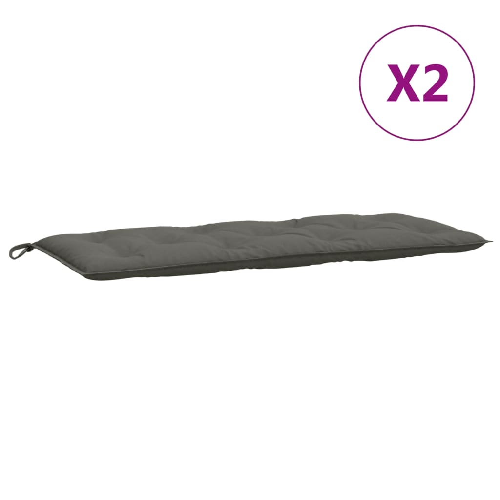 hynder til havebænk 2 stk. 120x50x7 cm stof meleret mørkegrå