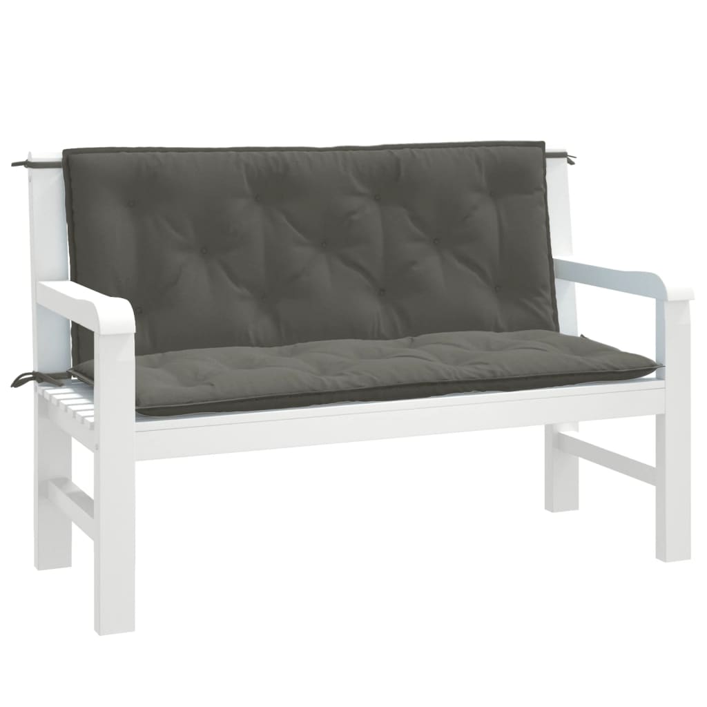 hynder til havebænk 2 stk. 120x50x7 cm stof meleret mørkegrå