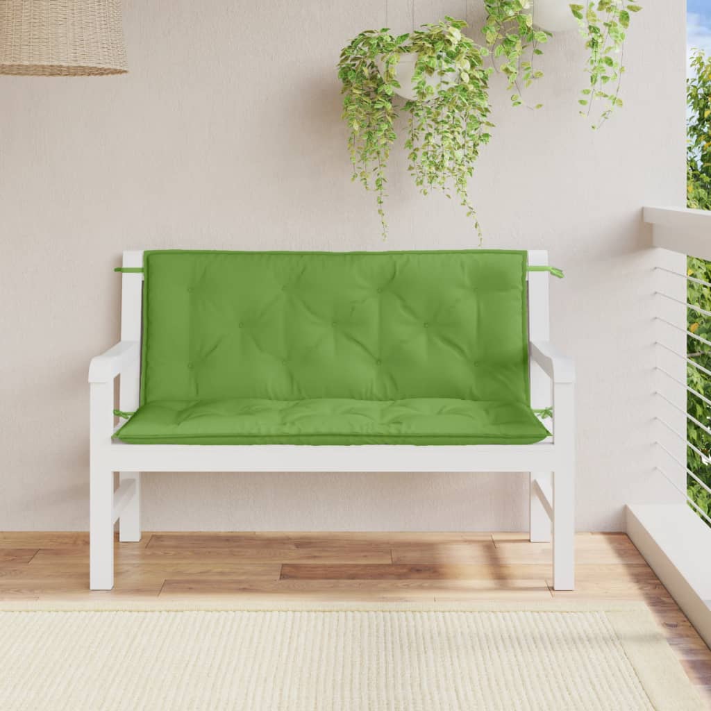 hynder til havebænk 2 stk. 120x50x7 cm stof meleret grøn