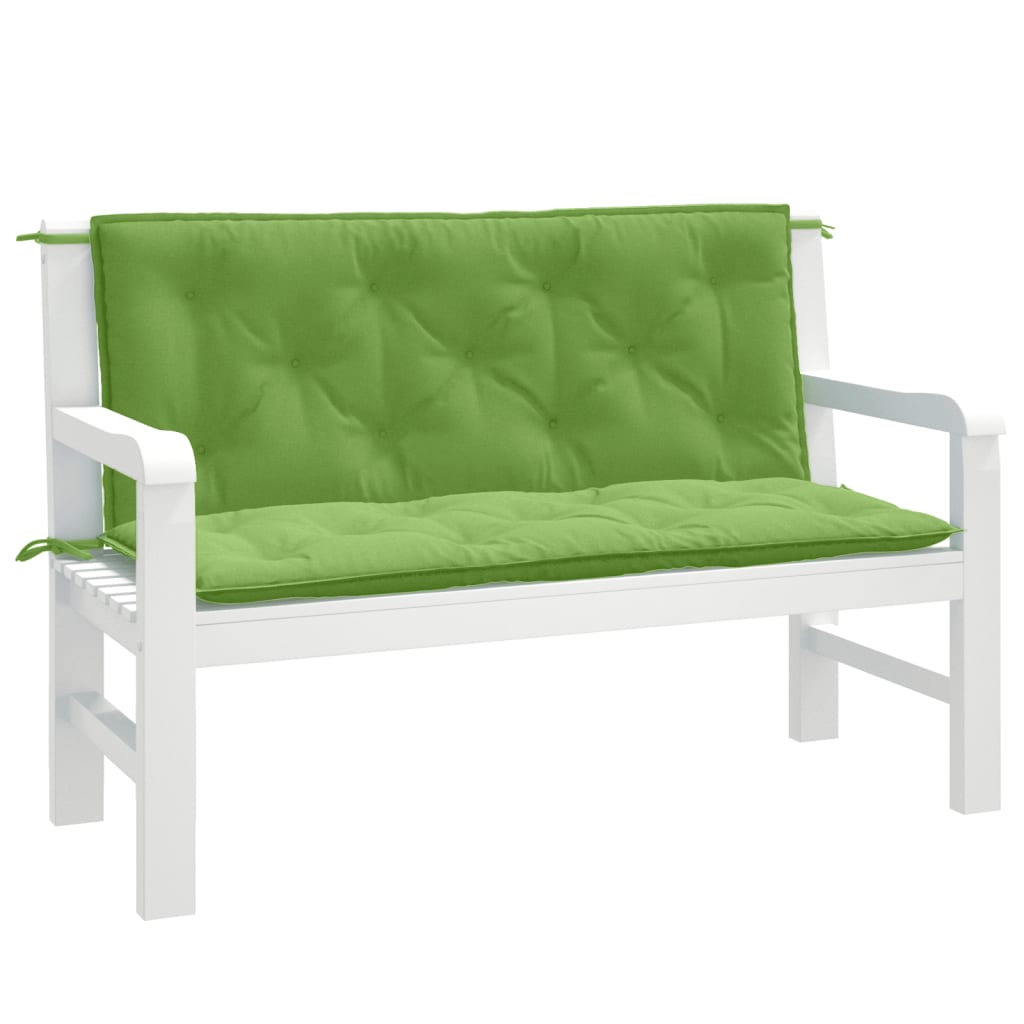 hynder til havebænk 2 stk. 120x50x7 cm stof meleret grøn