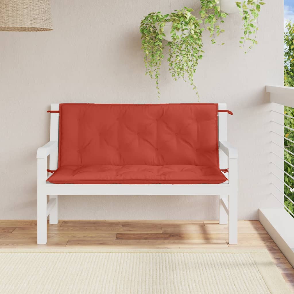 hynder til havebænk 2 stk. 120x50x7 cm stof meleret red