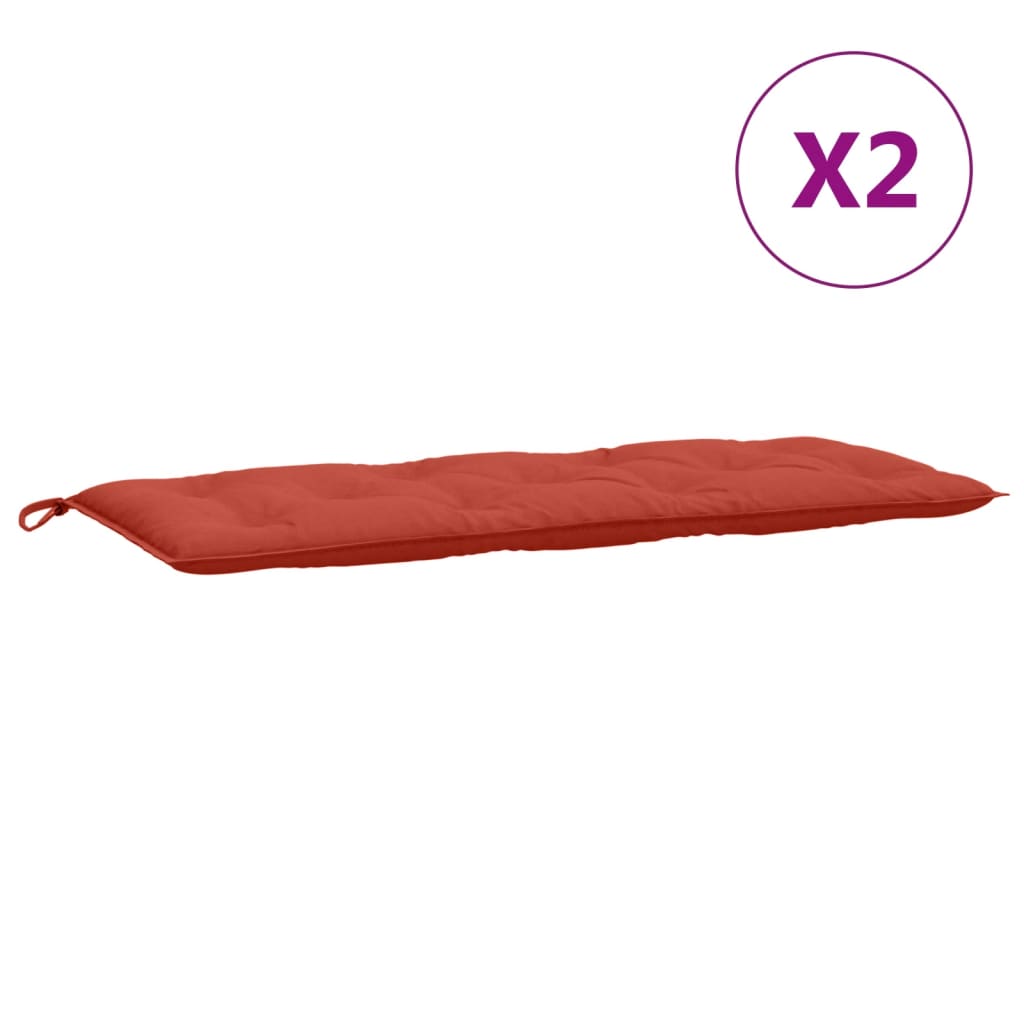 hynder til havebænk 2 stk. 120x50x7 cm stof meleret red
