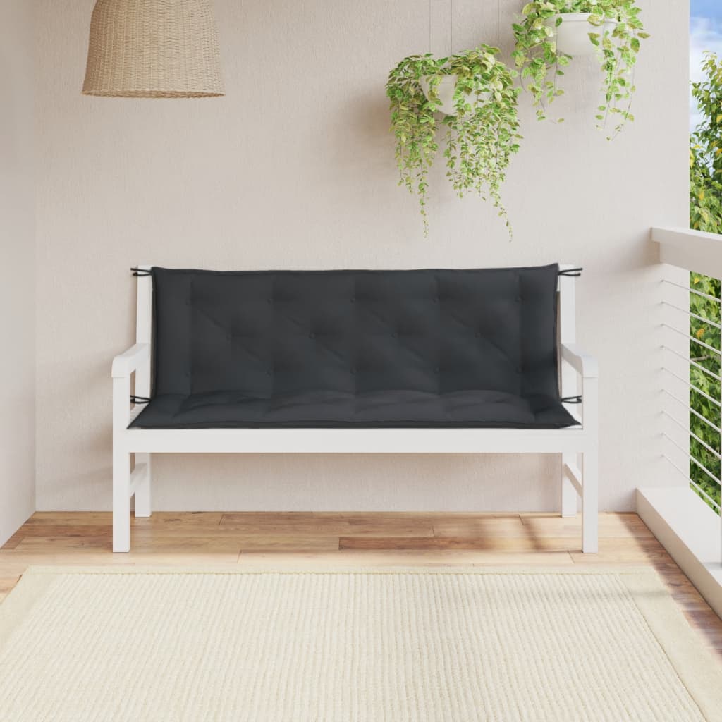 hynder til havebænk 2 stk. 150x50x7 cm stof meleret antracitgrå