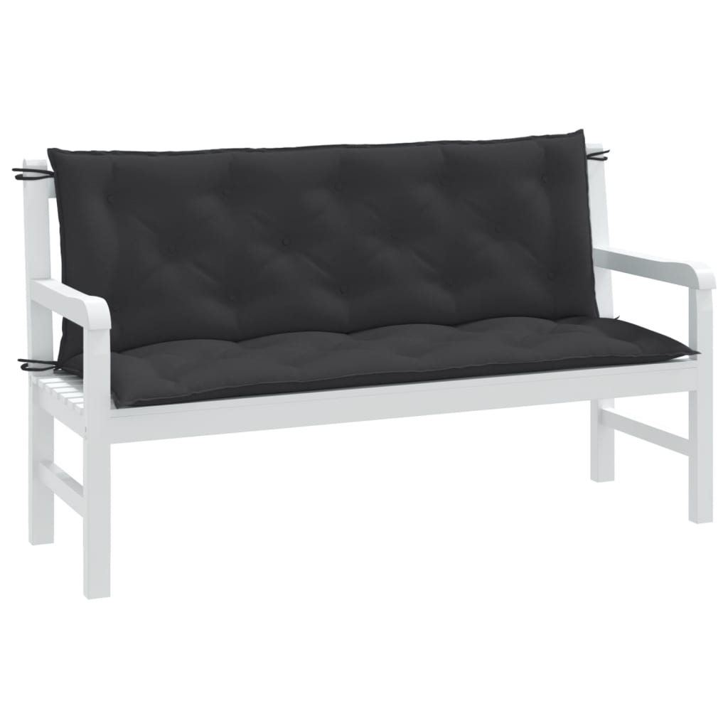 hynder til havebænk 2 stk. 150x50x7 cm stof meleret antracitgrå