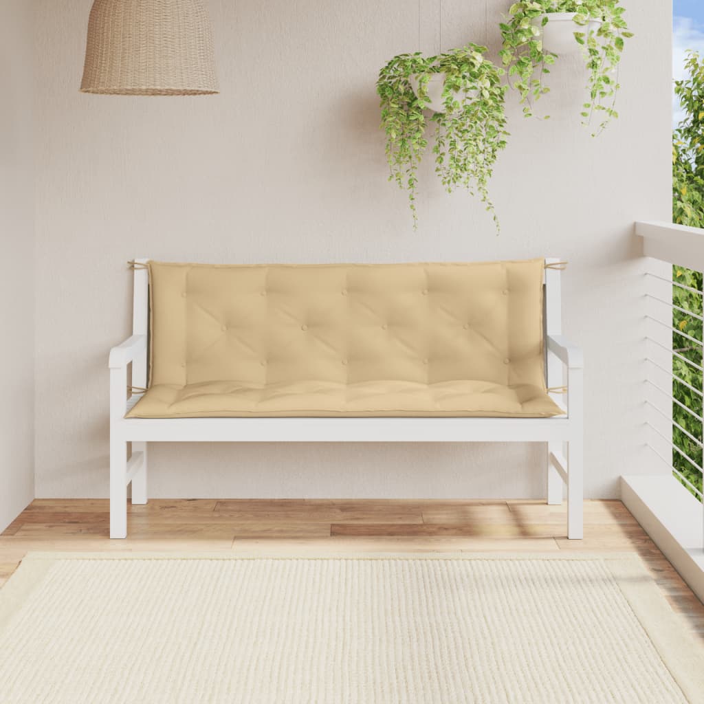 hynder til havebænk 2 stk. 150x50x7 cm stof meleret beige