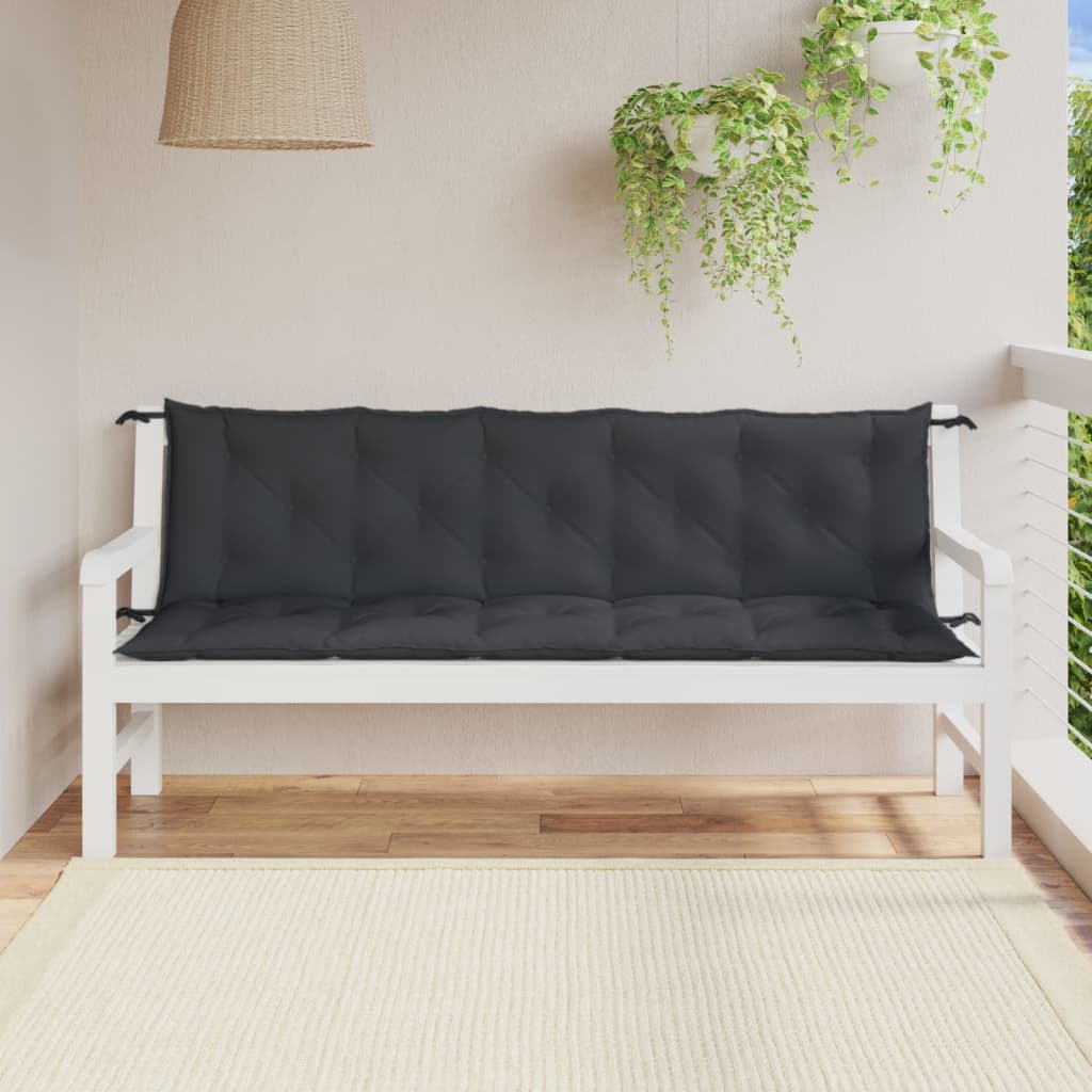 hynder til havebænk 2 stk. 180x50x7 cm stof meleret antracitgrå