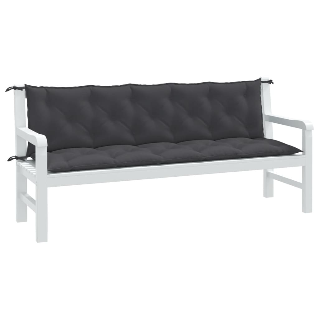 hynder til havebænk 2 stk. 180x50x7 cm stof meleret antracitgrå
