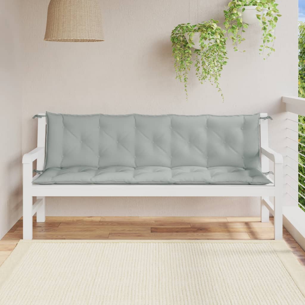 hynder til havebænk 2 stk. 180x50x7 cm stof meleret lysegrå