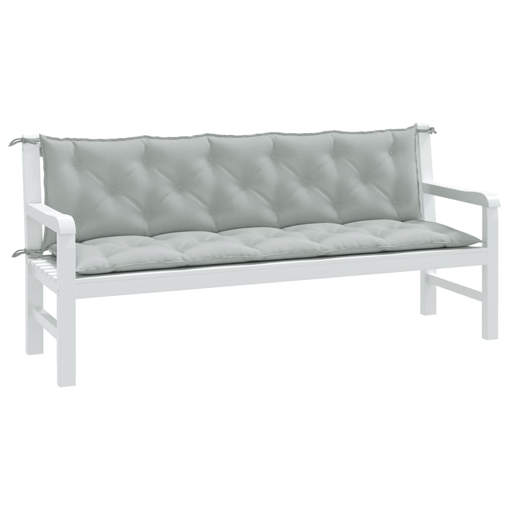 hynder til havebænk 2 stk. 180x50x7 cm stof meleret lysegrå