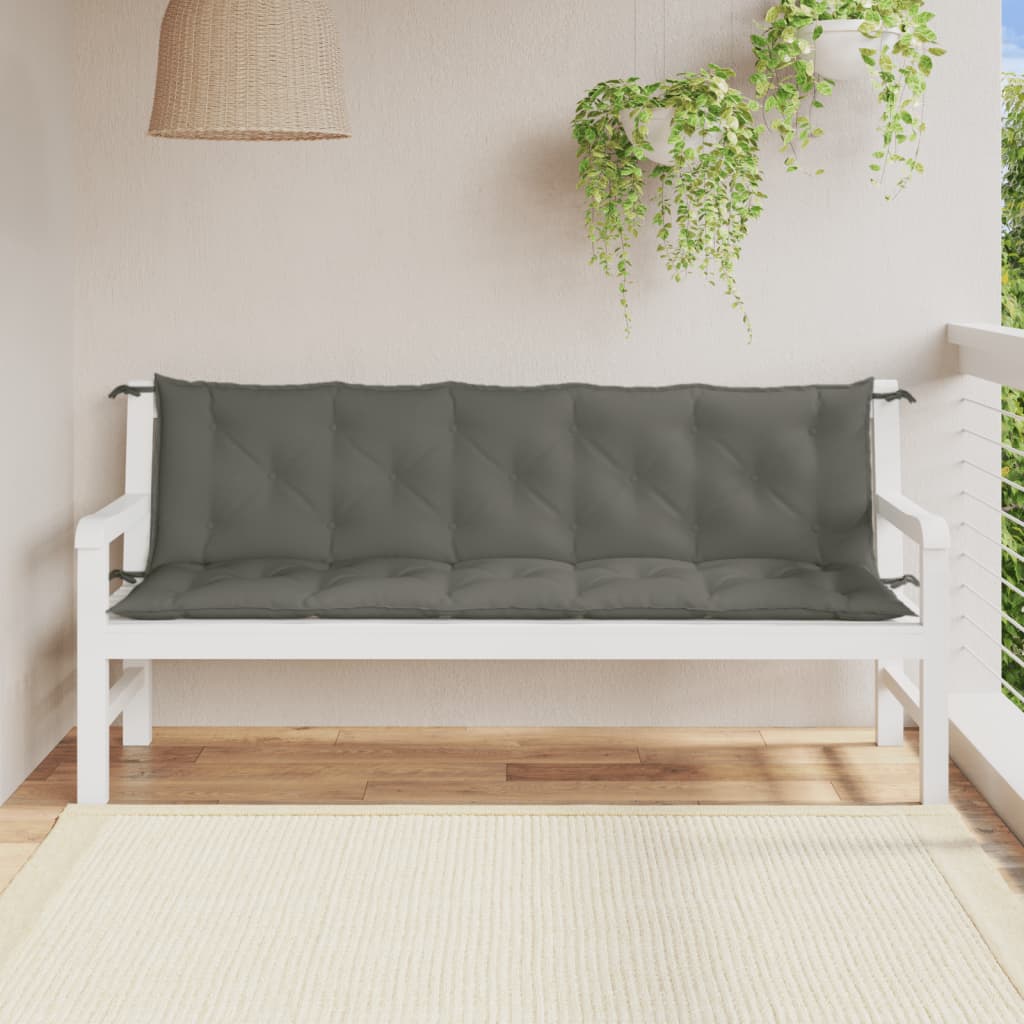 hynder til havebænk 2 stk. 180x50x7 cm stof meleret mørkegrå