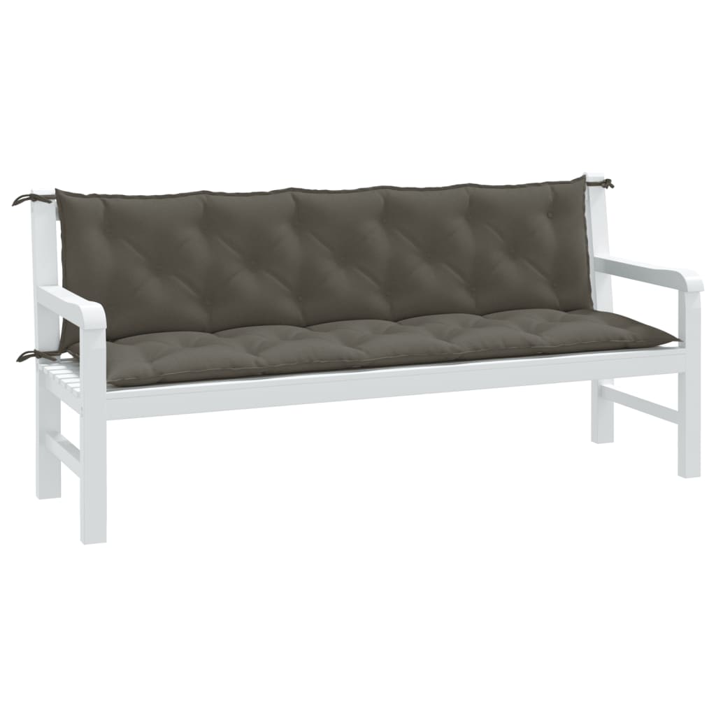 hynder til havebænk 2 stk. 180x50x7 cm stof meleret mørkegrå