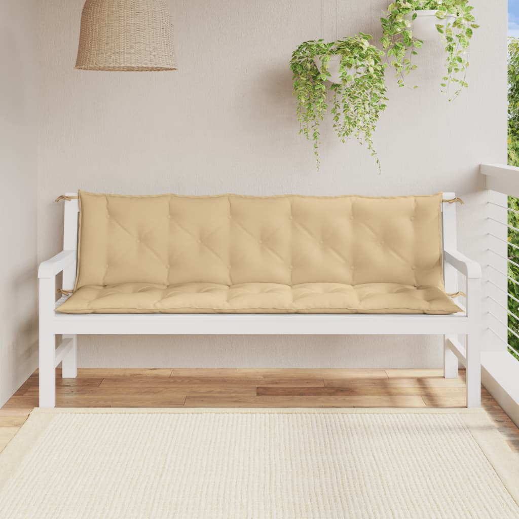 hynder til havebænk 2 stk. 180x50x7 cm stof meleret beige