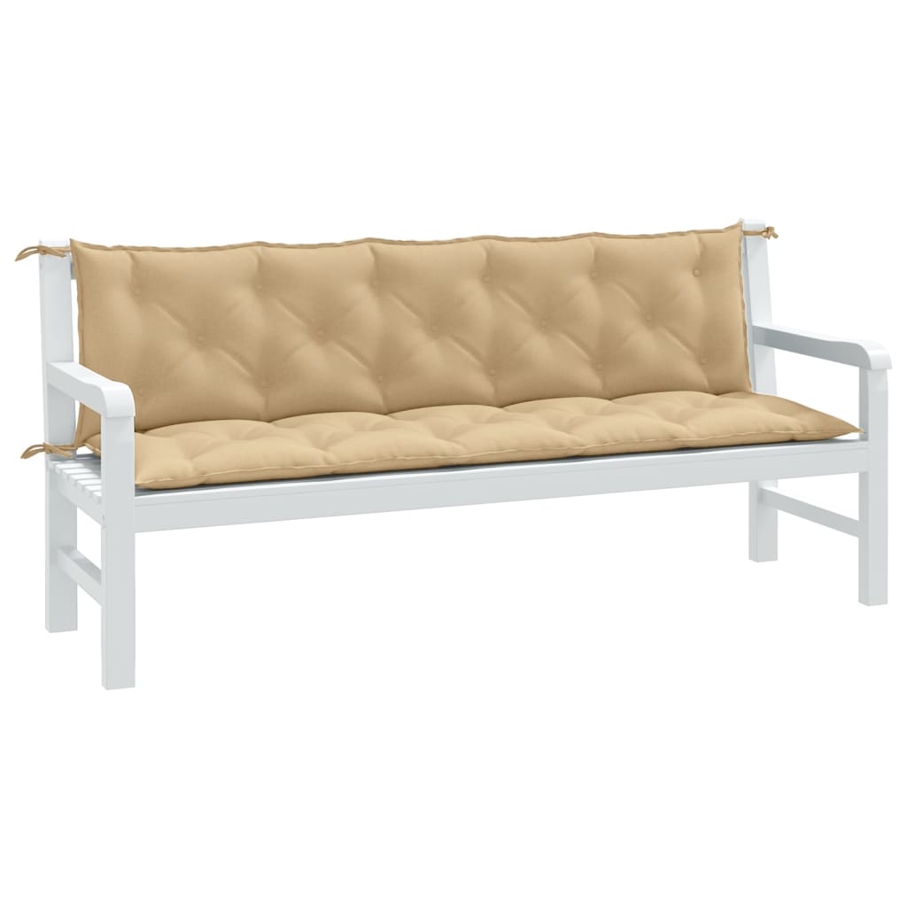 hynder til havebænk 2 stk. 180x50x7 cm stof meleret beige